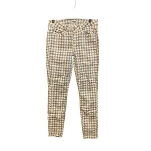 Paige Verdugo Ankle Jeans Womens 29 Gray White Check Mid Rise Stretch